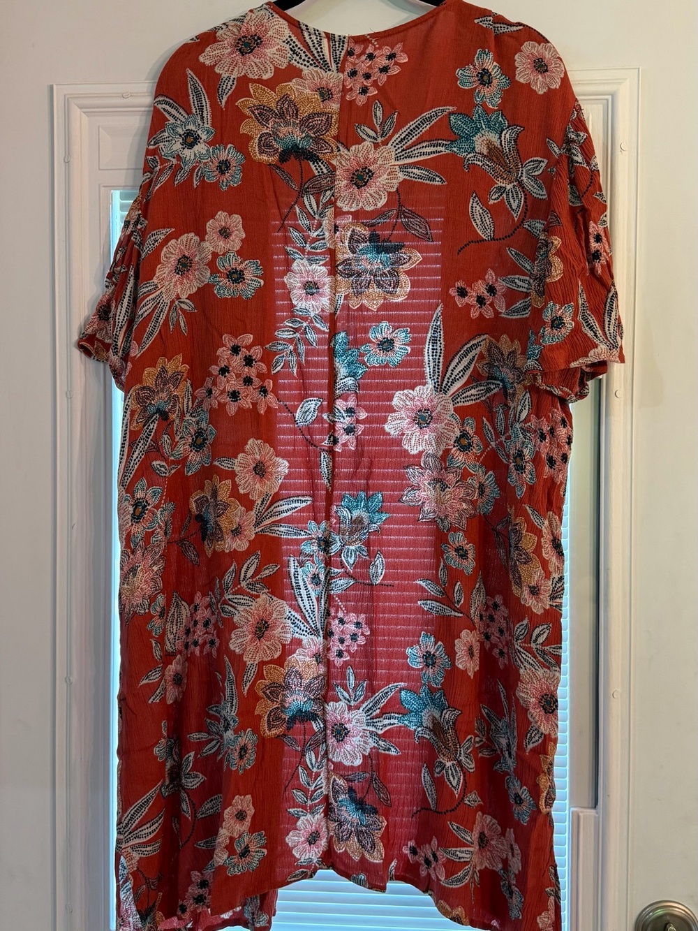 Maurice’s Floral Rust Open-Front Women's Kimono - Picture 4 of 4
